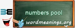 WordMeaning blackboard for numbers pool